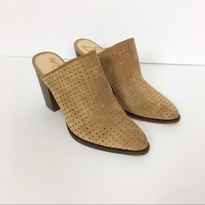 Sam Edelman Bates Perforated Camel Suede Mules US 7M/ Euro 37